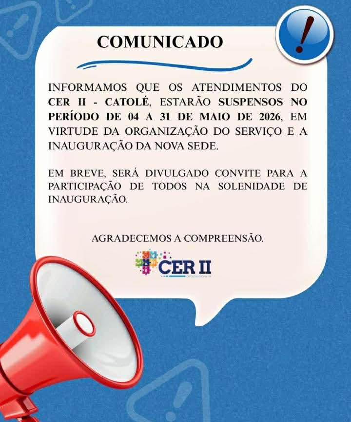 Quem vai cuidar ? CER II de Catolé do Rocha vai ficar com atividades suspensas por quase 1 mês e deixa crianças sem terapias essenciais